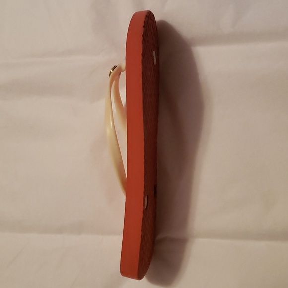 Tory Burch Flip Flops Bone Thong Coral Floral Print SZ 7 - Picture 8 of 8